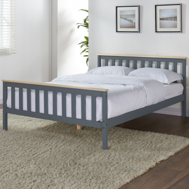 Home Detail Woodford Double Grey and Oak Wooden Bed - Wilko - image 1