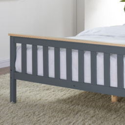 Home Detail Woodford Double Grey and Oak Wooden Bed - Wilko - thumbnail 4