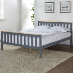 Home Detail Woodford Double Grey and Oak Wooden Bed - Wilko - thumbnail 1