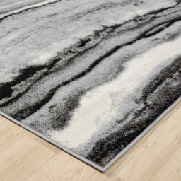 Desire Rugs Obsidian Grey Coast Waves Abstract Rug 60 x 220cm - Size: 220 x 60 x 0.8cm - Wilko - thumbnail 4