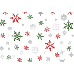 Walplus Silver and Colourful Christmas Snowflakes Self Adhesive Window Stickers 82 Piece - Size: 0.2 x 90 x 90cm - Multi - Wilko - thumbnail 3