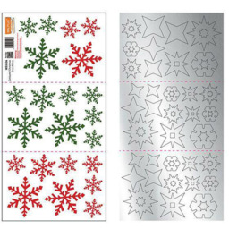 Walplus Silver and Colourful Christmas Snowflakes Self Adhesive Window Stickers 82 Piece - Size: 0.2 x 90 x 90cm - Multi - Wilko - thumbnail 5