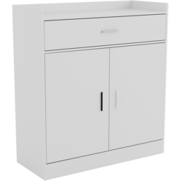Vida Designs Dalby 2 Door Single Drawer White Shoe Cabinet - Size: 90 x 82 x 34cm - Wilko - thumbnail 3