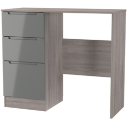Crowndale Milan 3 Drawer Grey Gloss and Grey Oak Dressing Table Ready Assembled - Size: 80 x 90 x 39cm - Grey Gloss & Grey Oak - Wilko - thumbnail 5