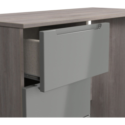 Crowndale Milan 3 Drawer Grey Gloss and Grey Oak Dressing Table Ready Assembled - Size: 80 x 90 x 39cm - Grey Gloss & Grey Oak - Wilko - thumbnail 7