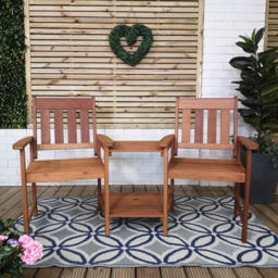 Samuel Alexander Atlanta 2 Seater Wooden Companion Seat - Brown - Wilko - thumbnail 6