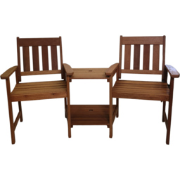 Samuel Alexander Atlanta 2 Seater Wooden Companion Seat - Brown - Wilko - thumbnail 3