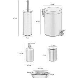 Innoteck Essentials 6 Piece White Bathroom Set - Size: 26 x 17 x 17cm - Wilko - thumbnail 7