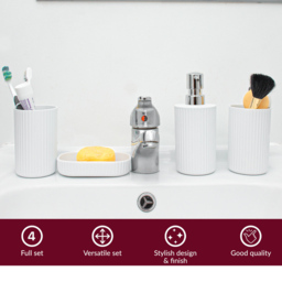 Innoteck Essentials 6 Piece White Bathroom Set - Size: 26 x 17 x 17cm - Wilko - thumbnail 3