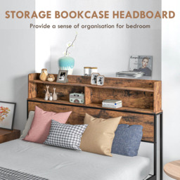Portland Double Rustic Brown Industrial Style Steel Bed Frame with Headboard and Footboard - Wilko - thumbnail 5