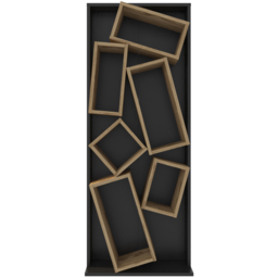 Decorotika Carmen 6 Shelf Black and Oud Bookcase - Size: 153.6 x 60 x 24cm - Multi - Wilko - thumbnail 3