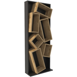 Decorotika Carmen 6 Shelf Black and Oud Bookcase - Size: 153.6 x 60 x 24cm - Multi - Wilko - thumbnail 6
