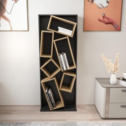 Decorotika Carmen 6 Shelf Black and Oud Bookcase - Size: 153.6 x 60 x 24cm - Multi - Wilko - thumbnail 5