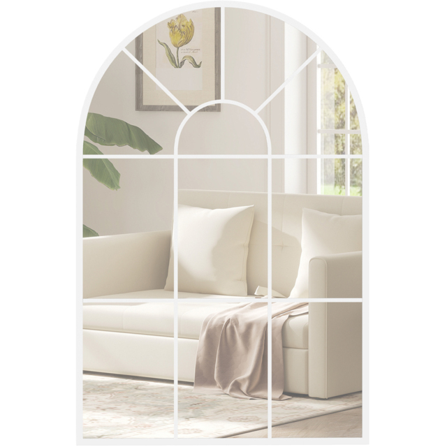 Portland White Arched Window Wall Mirror 91 x 60cm - Wilko - image 1
