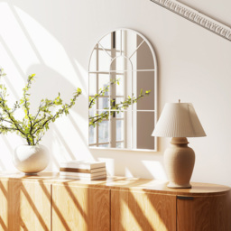 Portland White Arched Window Wall Mirror 91 x 60cm - Wilko - thumbnail 4