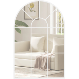 Portland White Arched Window Wall Mirror 91 x 60cm - Wilko
