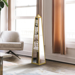 MirrorOutlet The Obelisk Gold Metal Edged Mirrored Ornament 120 x 25cm - Wilko - thumbnail 7