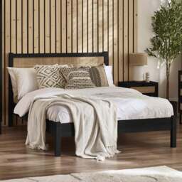 Julian Bowen Padstow Rattan Double Black Bed Frame - Wilko - thumbnail 1