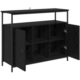 vidaXL 2 Door 3 Shelf Black Oak Sideboard - Size: 80 x 100 x 35cm - Wilko - thumbnail 6