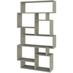 Decortie Karmato 10 Shelf Ash Green Asymmetric Tall Freestanding Bookcase - Wilko - thumbnail 3