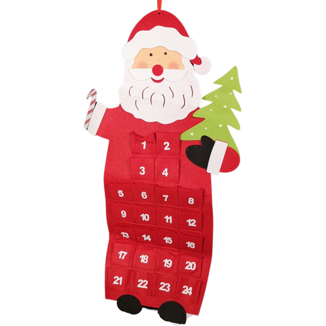 Samuel Alexander Red and White Christmas Hanging Santa Advent Calendar - Size: 90 x 18 x 12cm - Multi - Wilko - image 1