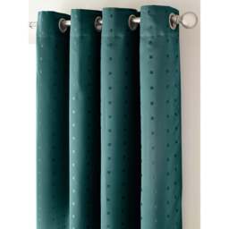 Alan Symonds Madison Teal Ring Top Curtain 229 x 229cm - Size: W 229 x D 229cm - Green - Wilko - thumbnail 3