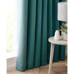 Alan Symonds Madison Teal Ring Top Curtain 229 x 229cm - Size: W 229 x D 229cm - Green - Wilko - thumbnail 4