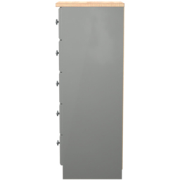 Crowndale Norfolk 5 Drawer Dusk Grey and Bardolino Oak Tall Bedside Cabinet Ready Assembled - Dusk Grey & Bardolino Oak - Wilko - thumbnail 4