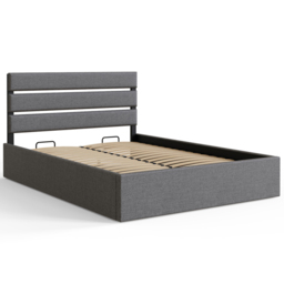 GFW Hudson Small Double Grey End Lift Ottoman Bed with SC Bonnell Mattress - Wilko - thumbnail 5