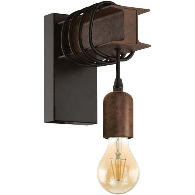 EGLO Townshend 4 Black Steel Wall Light - Size: 8 x 19 x 19cm - Wilko - image 1