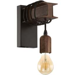 EGLO Townshend 4 Black Steel Wall Light - Size: 8 x 19 x 19cm - Wilko