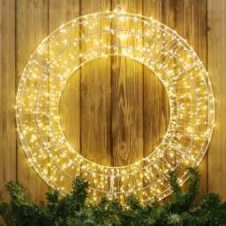 Xmas Haus Warm White LED Metal Wreath 70cm - Black - Wilko - thumbnail 3