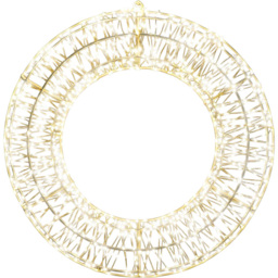 Xmas Haus Warm White LED Metal Wreath 70cm - Black - Wilko