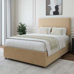 Bedmaster Single Cream Linen 2 Drawer Divan Base with Valencia Headboard - Wilko - thumbnail 1