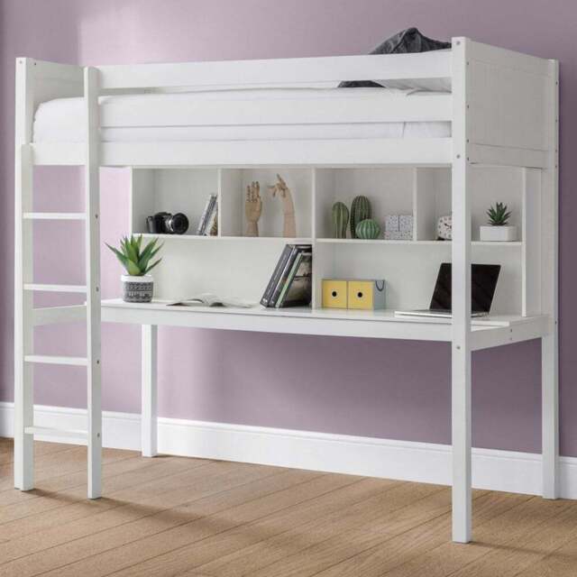 Julian Bowen Titan Single Surf White High Sleeper Workstation - Wilko - image 1
