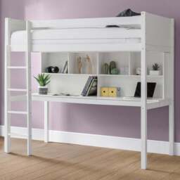 Julian Bowen Titan Single Surf White High Sleeper Workstation - Wilko - thumbnail 1
