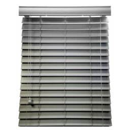 Wood Effect Venetian Blind 50mm - Grey/180cm - Wilko - thumbnail 1