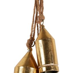 Mistletoe Cottage 3 Gold Metal Hanging Bell - Wilko - thumbnail 4