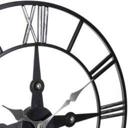 Premier Housewares Vitus Black Metal Round Wall Clock 59cm - Size: 59 x 5 x 59cm - Wilko - thumbnail 4