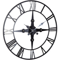 Premier Housewares Vitus Black Metal Round Wall Clock 59cm - Size: 59 x 5 x 59cm - Wilko - thumbnail 3