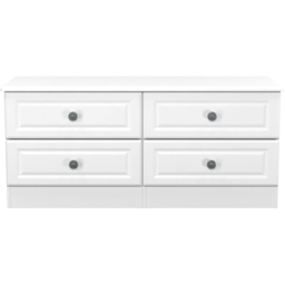Crowndale Pembroke 4 Drawer Matt White Bed Box Ready Assembled - Size: 51 x 112 x 40cm - White Matt - Wilko - thumbnail 3