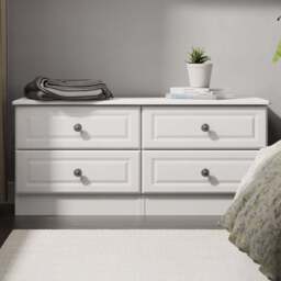 Crowndale Pembroke 4 Drawer Matt White Bed Box Ready Assembled - Size: 51 x 112 x 40cm - White Matt - Wilko - thumbnail 1