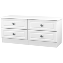 Crowndale Pembroke 4 Drawer Matt White Bed Box Ready Assembled - Size: 51 x 112 x 40cm - White Matt - Wilko - thumbnail 4