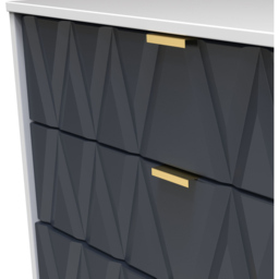 Crowndale Diamond 5 Drawer Matt Indigo and White Chest of Drawers - Wilko - thumbnail 7