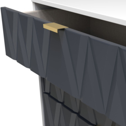 Crowndale Diamond 5 Drawer Matt Indigo and White Chest of Drawers - Wilko - thumbnail 6