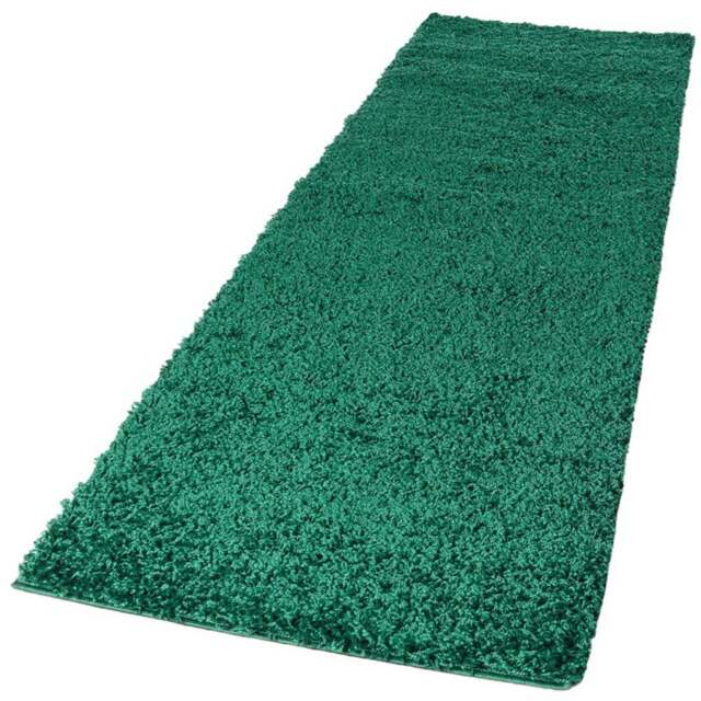 Desire Rugs Oxford Emerald Plain Shaggy Runner Rug 60 x 220cm - Wilko - image 1