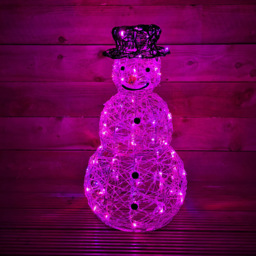 Samuel Alexander Acrylic Snowman Colour Changing LED Outdoor Christmas Decoration 60cm - Size: 60 x 40 x 40cm - Multi - Wilko - thumbnail 6