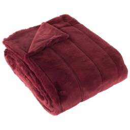Paoletti Empress Ruby Large Faux Fur Throw 140 x 200cm - Size: 200 x 140cm - Red - Wilko