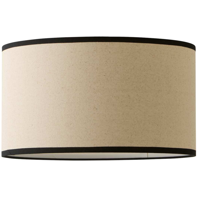 ValueLights Eva Linen Medium Drum Shade with Black Trim - Size: 20 x 35 x 35cm - Natural - Wilko - image 1