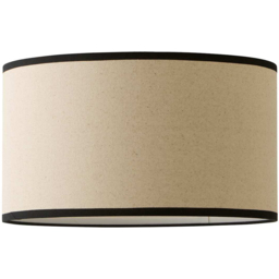 ValueLights Eva Linen Medium Drum Shade with Black Trim - Size: 20 x 35 x 35cm - Natural - Wilko - thumbnail 1